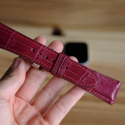 オーダーメイド　フランス産高級革　アリゲーターワニ革　アップルウォッチバンド　時計ベルト　上品 5枚目の画像