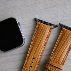 キャンペン中 【高級革使用】　腕時計ベルト　アップルウォッチバンド　スペイン産のリザード革 トカゲ革　メンズ　レディース 4枚目の画像