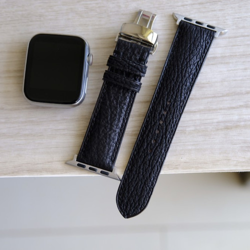 高級革使用 サメ革 シャークスキン Applewatchベルト 腕時計