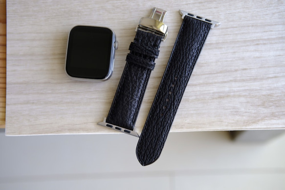 高級革使用 サメ革 シャークスキン Applewatchベルト 腕時計 バンド 本 