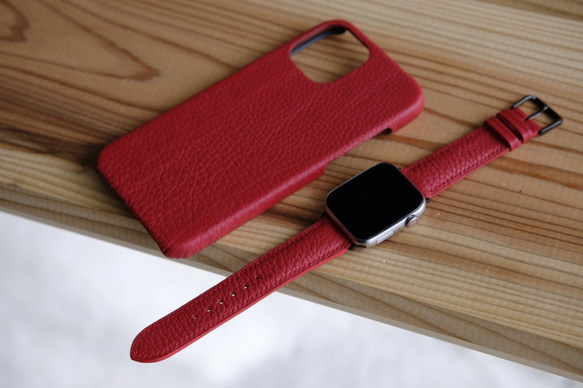 スマホケース　iPhone ケース　フランス産高級革　ジャーマンシュリンク革　上品 エトゥープ色 5枚目の画像