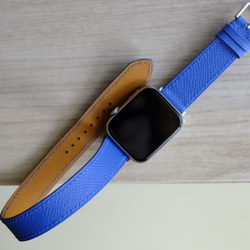 高級革使用　アップルウォッチバンド　腕時計　ベルト　フランス産エプソンレザー 5枚目の画像