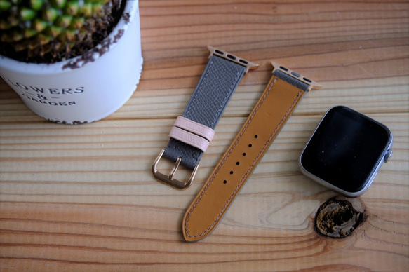 キャンペン中 高級革使用　アップルウォッチバンド　腕時計　フランス産エプソンレザー 3枚目の画像