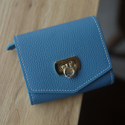 柔らかい高級革使用　手縫い　可愛い　ミニウォレット　ミニ財布　トゴ革　コンパクト　小物入れ 1枚目の画像