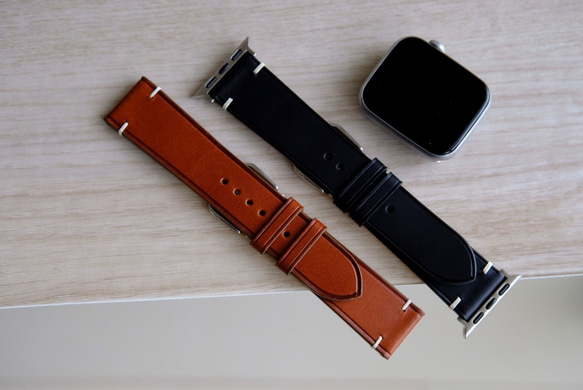 高級革使用　アップルウォッチバンド　腕時計　ベルト　ブッテーロレザー 4枚目の画像