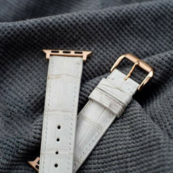高級革使用　腕時計　ベルト　時計　アップルウォッチバンド シンガポール　ヘンローン社製のヒマラヤクロコダイル 2枚目の画像