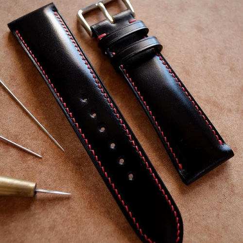 高級革 レザー使用時計ベルト メンズ時計ベルト 腕時計 皮 革 新喜皮革
