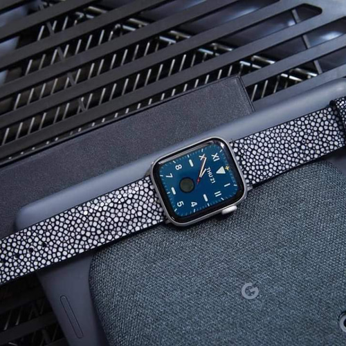 高級革使用】スティングレイ エイ革 Applewatchベルト 腕時計