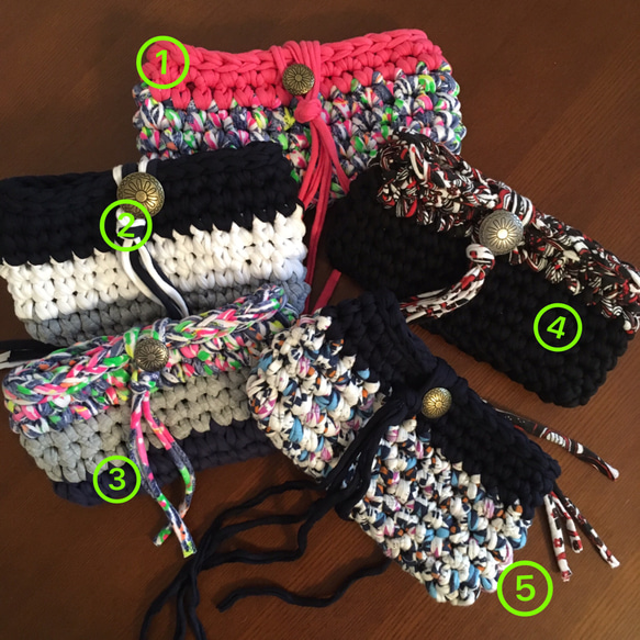 ◉BIG SALE◉ズパゲッティ サングラスケース (④黒x赤系ミックス  