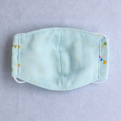 【即納】ダブルガーゼ　立体マスク　幼児用　Sサイズ　ブルー系（ガーランド）　3枚セット 5枚目の画像