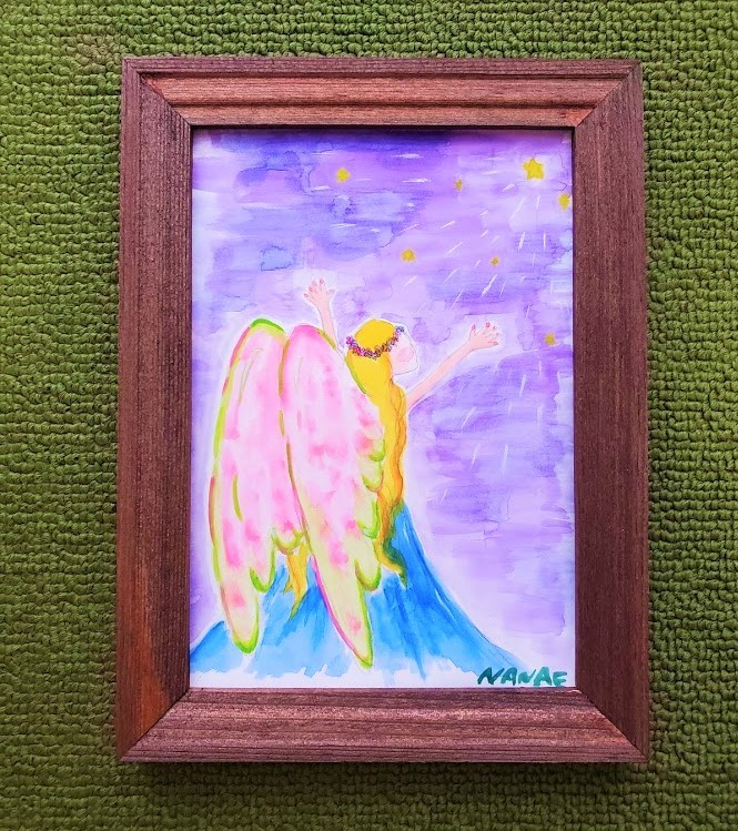 天使と人物の絵画 抽象画