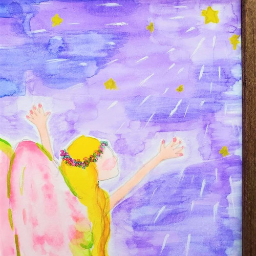 天使《抽象画シリーズ》水彩画 絵画 NANAE 通販 10462024｜Creema