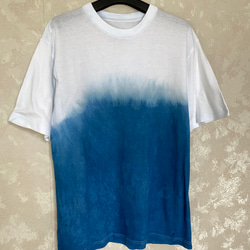 藍染めTシャツ　Ｌ 1枚目の画像