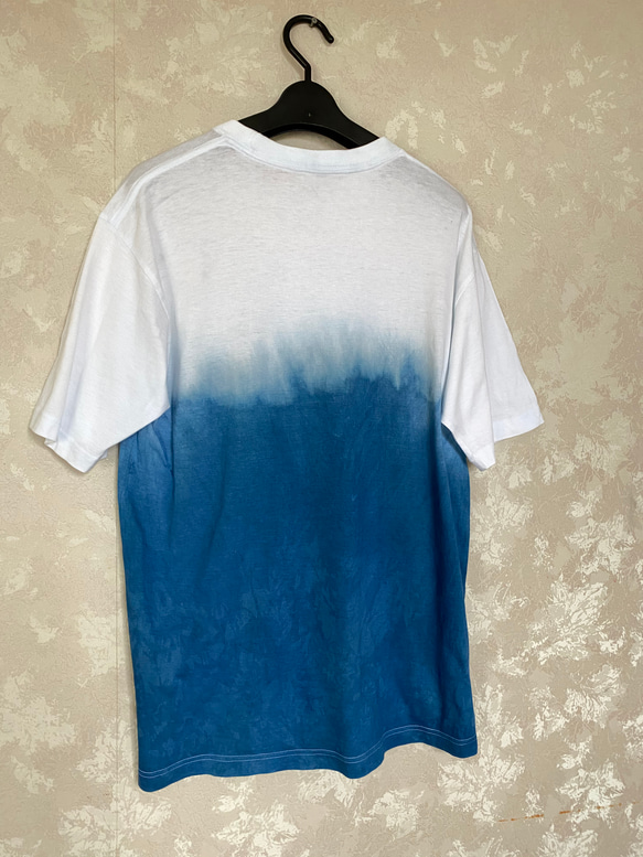 藍染めTシャツ　Ｌ 2枚目の画像
