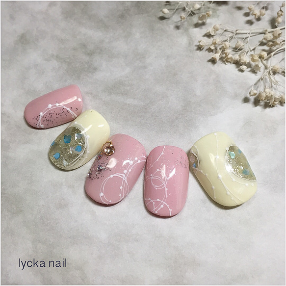 nail 006】和柄＊夏ネイル ネイルチップ（つけ爪