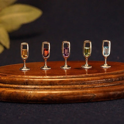 シャンパン　ブルートパーズ(水色)　SV グラスペンダントトップ 4枚目の画像
