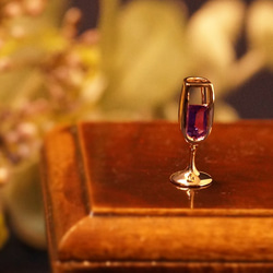 K18PGアメシスト(紫)　シャンパン　グラスペンダントトップ　 2枚目の画像