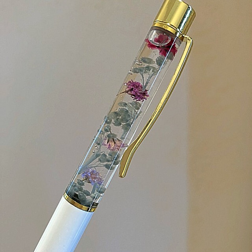ハーバリウム＊ボールペン No.33 ハーバリウム・植物標本 hana＊しずく 