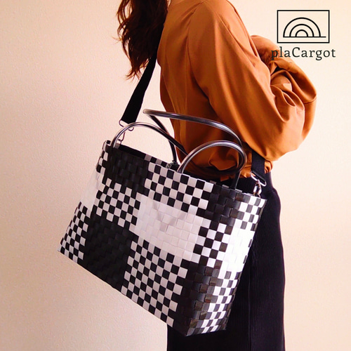 ♡２回のみ使用♡WOVEN チェック柄 かごバッグ ♡2回のみ使用♡WOVEN チェック柄 かごバッグ セール】 カゴ