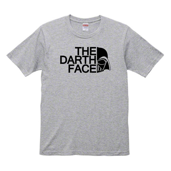 【送料無料】【新品】THE DARTH FACE ダースフェイスTシャツ おもしろ パロディ グレー メンズ 1枚目の画像