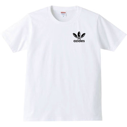 【送料無料】【新品】azides アジデス ロゴブラック Tシャツ おもしろ パロディ 白 プレゼント メンズ 1枚目の画像