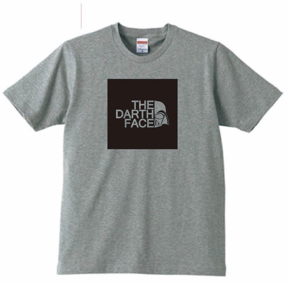 【送料無料】【新品】THE DARTH FACE ダースフェイスTシャツ おもしろ パロディ グレー メンズ 1枚目の画像