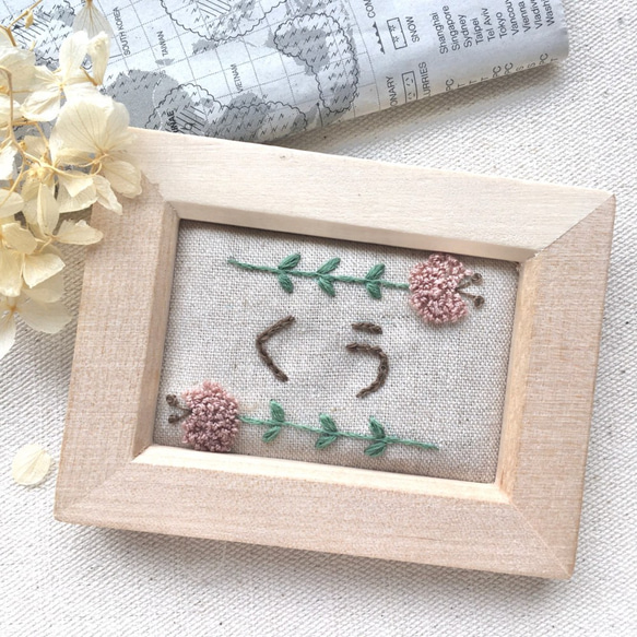 チューリップ　＊　刺繍ネームプレート 2枚目の画像