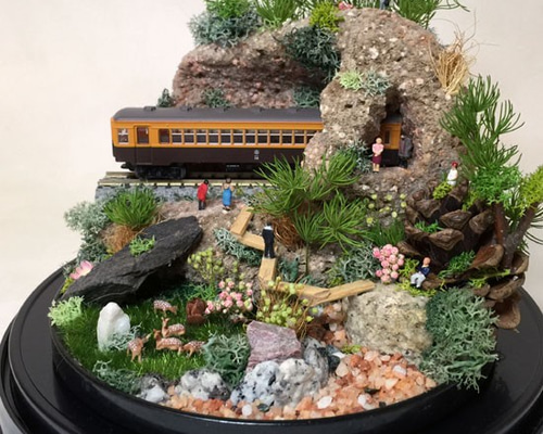 ジオラマ　ハンドメイド ジオラマ 日本の情景 滝 鳥居 ハンドメイド 完成品｜Yahoo!フリマ（旧