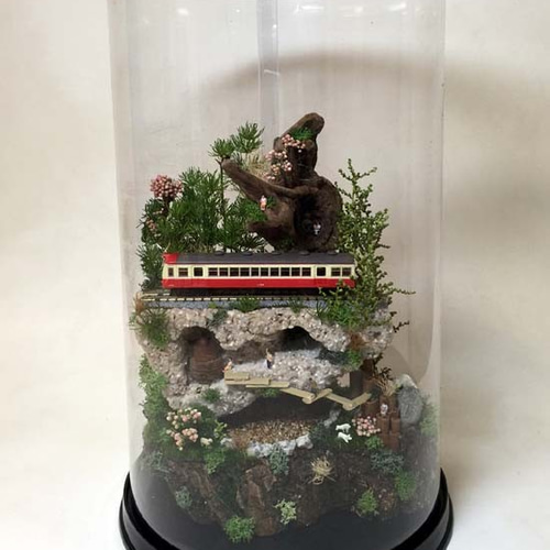 鉄道模型（Nゲージ）のハコニワジオラマ。大井川鉄道。1品物。化粧
