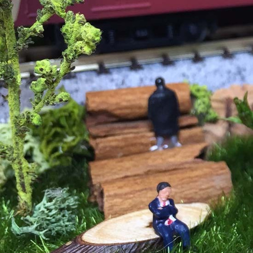 Nゲージ対応 大井川鉄道沿線イメージ風景 ジオラマ 田舎の風景