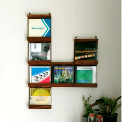 杉無垢材のCDディスプレイレール 6枚用2本セット 壁掛け ウォール