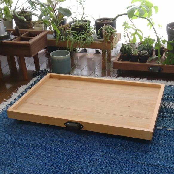 キャスター付き 木製プランターテーブル　　 （LLサイズ） 5枚目の画像