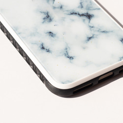 【 大理石 】 名前入れ iPhoneケース オーダーメイド ほぼ 全機種対応 （白） 強化ガラス スマホケース 5枚目の画像