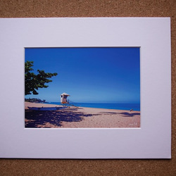 【Lifesavers】ハワイ海の写真　オーシャン　ビーチ　青い海　ヤシの木　南の島　南国　風景写真　マットフレーム 2枚目の画像