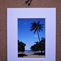 【Hawaiian Canoe】ハワイ写真　オーシャン　ビーチ　青い海　ヤシの木　南の島　南国　風景写真　マットフレーム 2枚目の画像