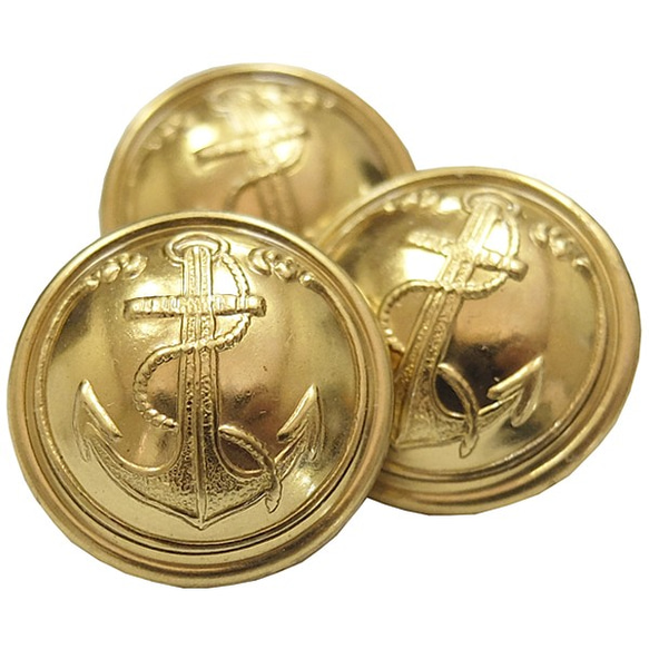 ○4個セット○フランス軍○20mm○金ボタン○Marine Nationale