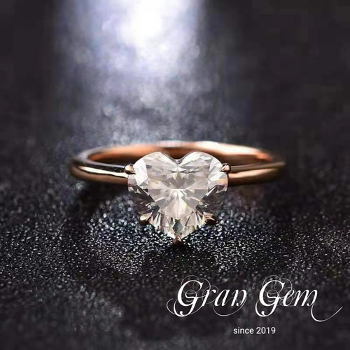 Gran Gem】モアサナイト 特製ハートシェイプ リング 2ct k18PG 指輪 
