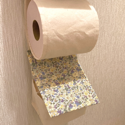 ☆小花☆ナプキン入れ付きトイレットペーパーホルダーカバー バス