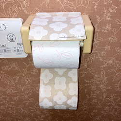 ☆白花☆トイレットペーパーホルダーカバー 3枚目の画像