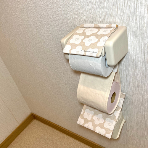 ☆北欧☆帆布のナプキン入れ付き トイレットペーパーホルダーカバー
