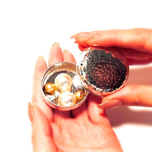 純銀製 いぶし 香合 菓子器 小物入れに 純銀製 いぶし 香合 菓子器