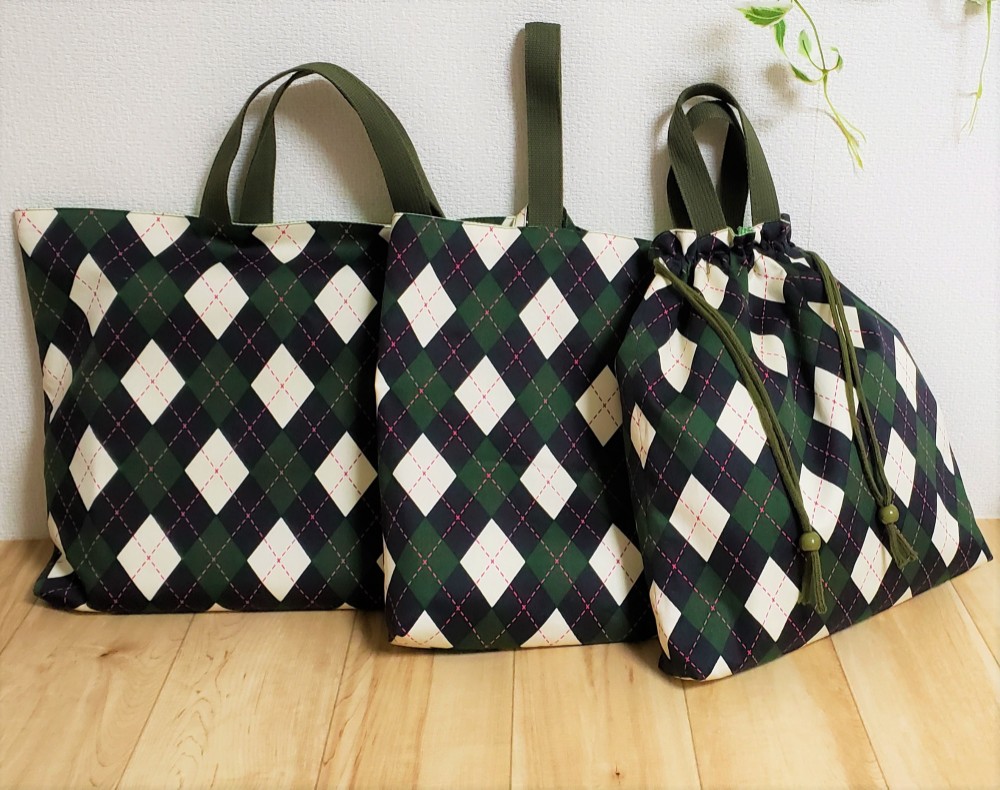 衝撃プライス！　入園入学準備応援します　1点物レッスンバッグ3点セット