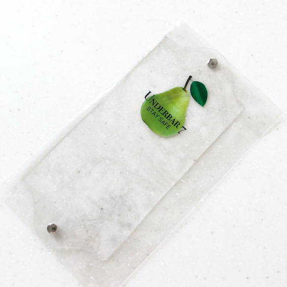 【透明マスクケース】  ラ・フランス　PVC素材　携帯に便利な仮置きマスクケース　クリア 4枚目の画像