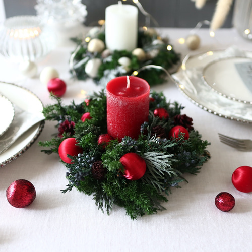 ラスト1点】赤いキャンドルとリースのセット☆Creema限定 クリスマス