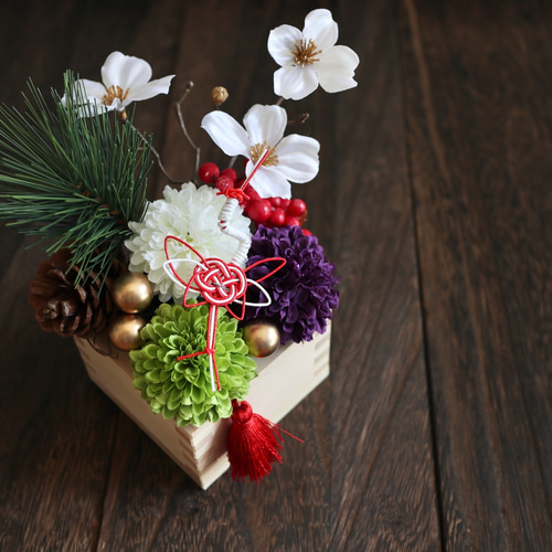 これで最終 】一合枡のお正月アレンジメント＊Creema限定 お正月飾り