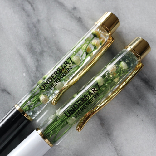 ハーバリウムボールペン 癒やしのグリーン プリザーブドフラワー ペン