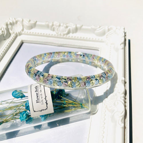 青い鳥の涙 ティアドロップバングル〜 タンザナイト クリア バングル