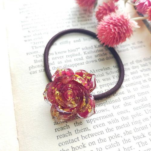 真紅の薔薇のヘアピン〜 ヘアゴム バラ ばら 林檎 りんご リンゴ