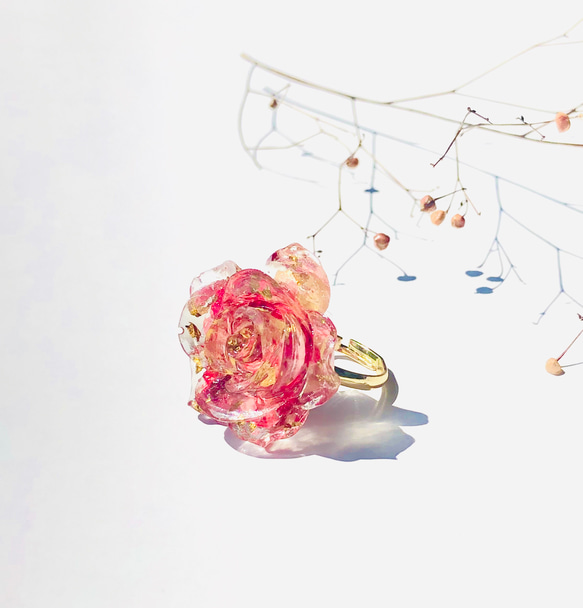 真紅の薔薇の指輪〜 リング シンプル バラ ばら 林檎 りんご