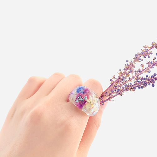 ビオラのぽってりリング〜 雫 ぷっくり 涙 ドロップ クリア レジン